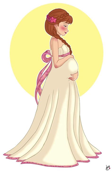 A Pregnant Woman Wearing A White Dress With Pink Ribbon Around Her Waist And Breast Standing In