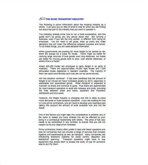 Maybe you would like to learn more about one of these? Trucking Plan Business Template - 12+ Free Word, Excel ...