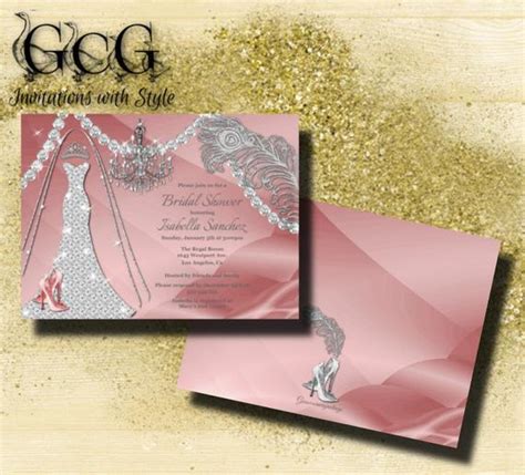 Pink is the color of love and romance, so it makes the perfect choice for your wedding invitations. Diamond Wedding dress Invitation Bridal Shower Bling Wedding Gown Invitation Wedding Bridal ...