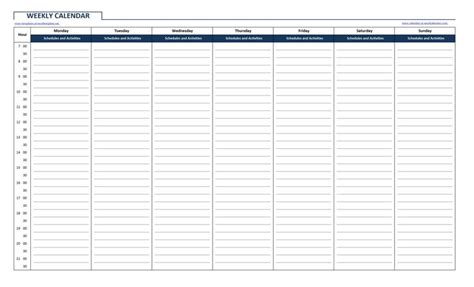 26 Blank Weekly Calendar Templates Pdf Excel Word Templatelab Free