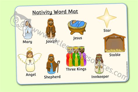 Free Nativity Word Mat Printable Early Yearsey Eyfs Resource
