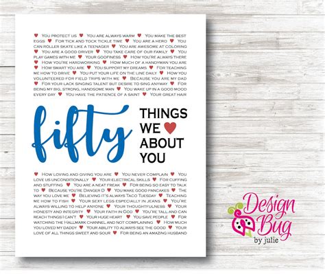 40 Reasons We Love You Poster Etsy