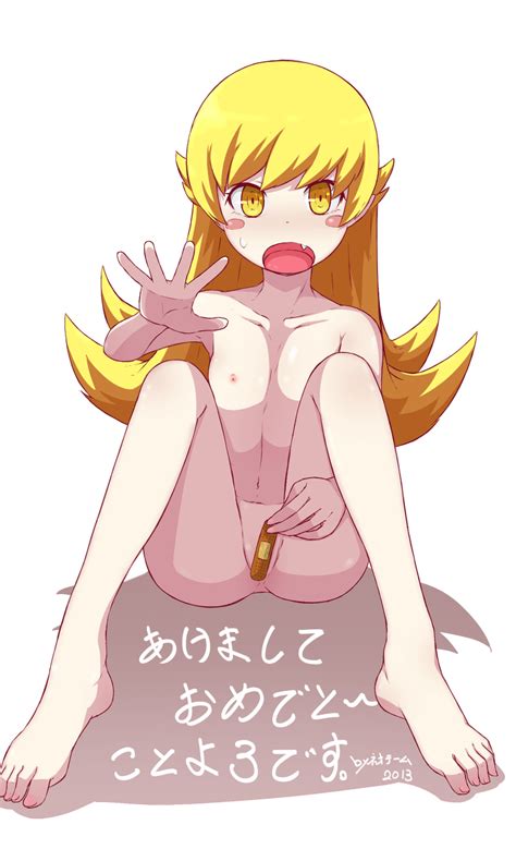 Rule 34 Bakemonogatari Bandaid Bandaid On Pussy Barefoot Blonde Hair