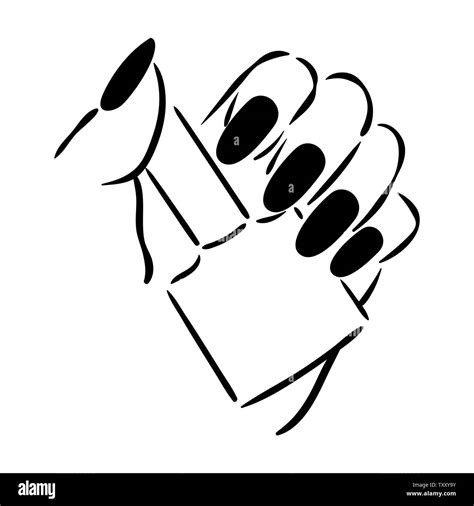 Vector Hand Drawn Illustration Of Manicure And Nail Polish On Woman Hands Stock Vector Image