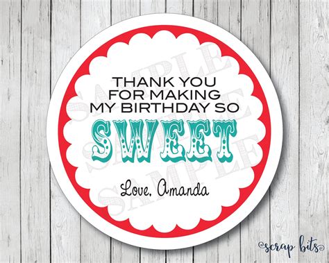 Thank You For Making My Birthday So Sweet Sweet Birthday Etsy