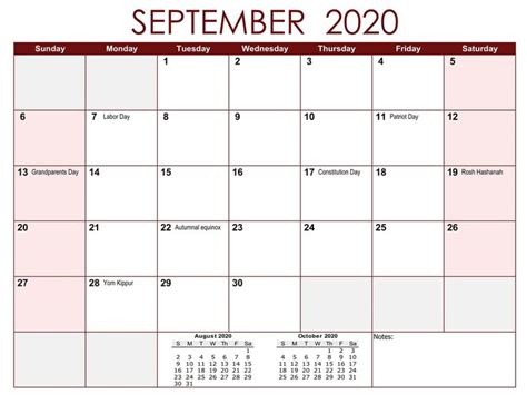 September 2020 Usa Federal Holidays Holiday Calendar Calendar Usa