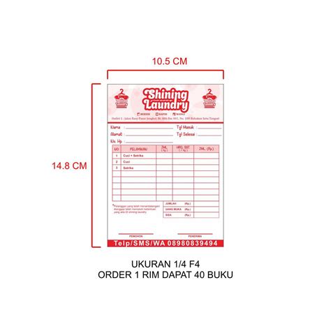 Jual Cetak Custom Nota Kwitansi Invoice Surat Jalan 1 Rangkap Shopee