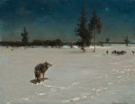 Wolves At Night By Alfred Von Wierusz Kowalski Art 19th Century