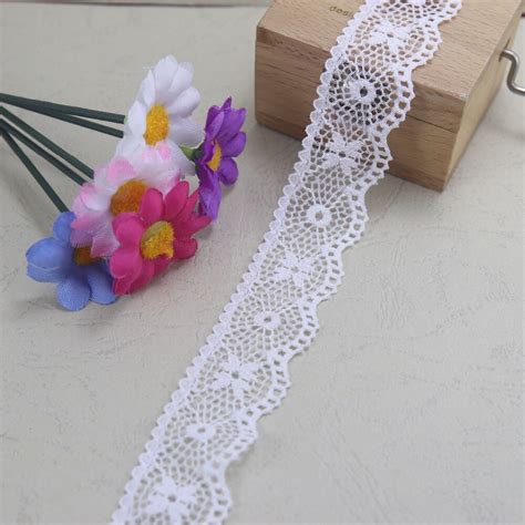 10 Yards 1 25mm Width White Elastic Lace Trim Sewinggarmentclothes Accessories In Lace