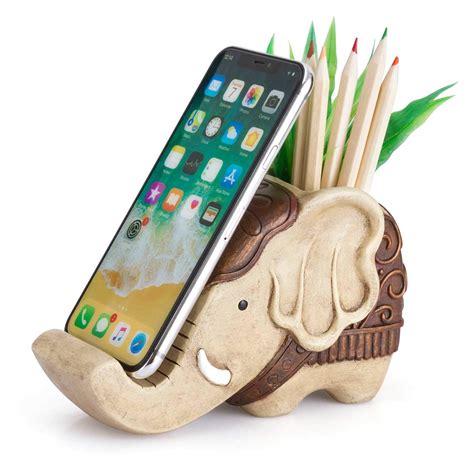 Buy Coolbros Pen Pencil Holder With Phone Stand Resin Elephant Shaped