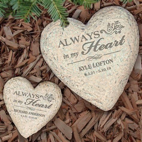 Engraved Memorial Heart Garden Stone Garden Stones Memorial Stones