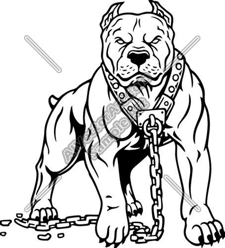 Pitbull Art Captivating Drawing Of A Chained Dog