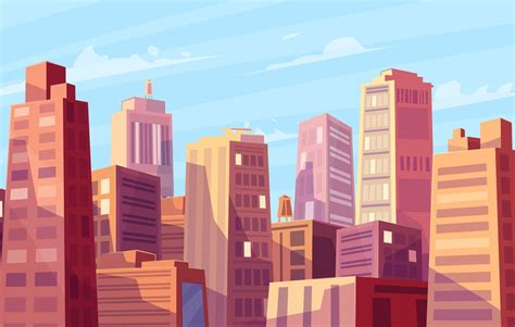 Eazywallz City Cartoon City Illustration City Vector