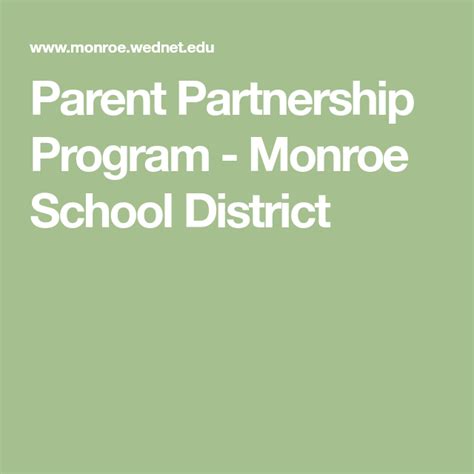 Parent Partnership Program Monroe School District