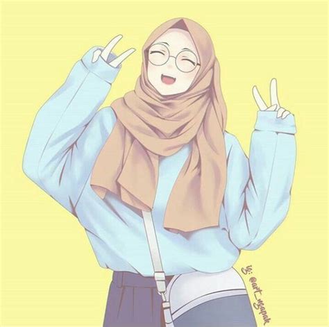 5 tokoh anime dengan senyum palsu. 150+ Gambar Kartun Muslimah Berkacamata, Cantik, Sedih ...