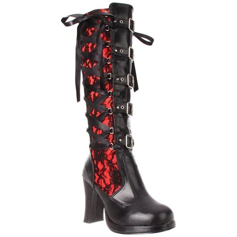 gothic lacers heeled boots violet vixen