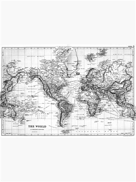 Black And White World Map 1892 Poster By Bravuramedia Redbubble