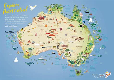 Australia Travel Map Showing Key Featuresattractions On The Website