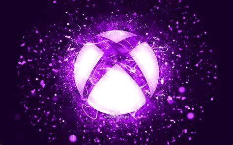Xbox Purple Logo Purple Neon Lights Creative Purple Abstract