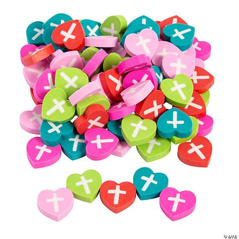 Bulk 300 Pc Religious Valentine Heart Mini Erasers Oriental Trading