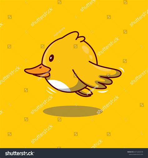 Cute Flying Duck Cartoon Icon Illustration Royalty Free Stock Vector