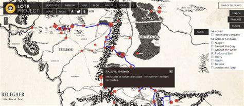 Maps Mania The Interactive Map Of Middle Earth