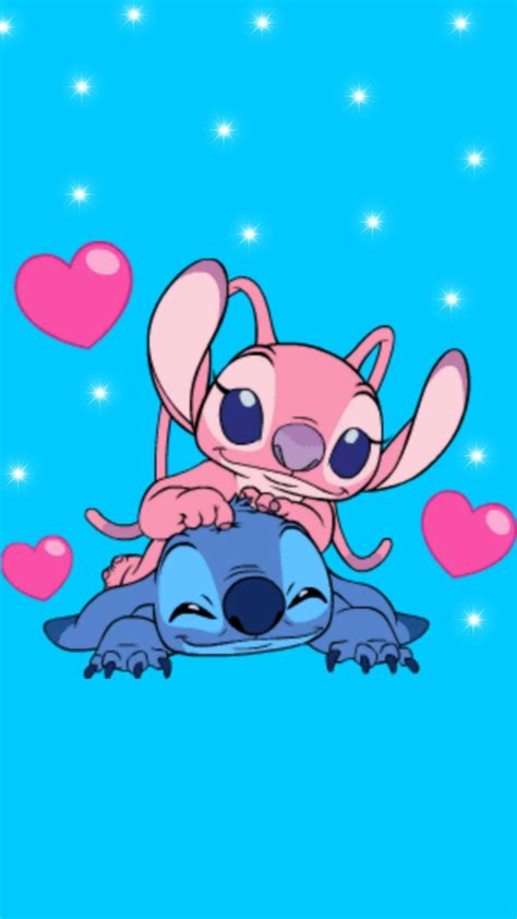 Cute Stitch And Angel Wallpaper