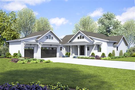 New American House Plan With Vaulted Great Room And One Level Living