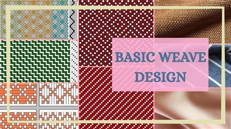 Basic Weave Patterns Designs Plain Weave Twill Weave Satin Weave
