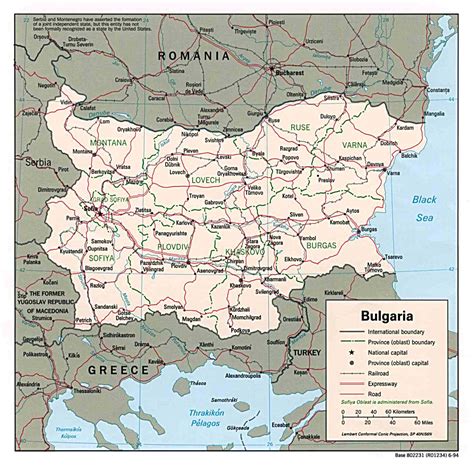 Large Political And Administrative Map Of Bulgaria With Roads And Major