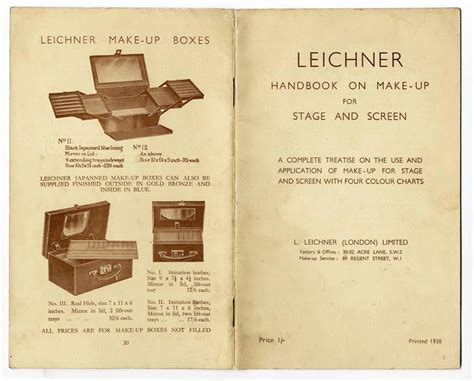 Leichners Catalogue Make Up For Stage And Screen 1938 London Source Tumblr Pics