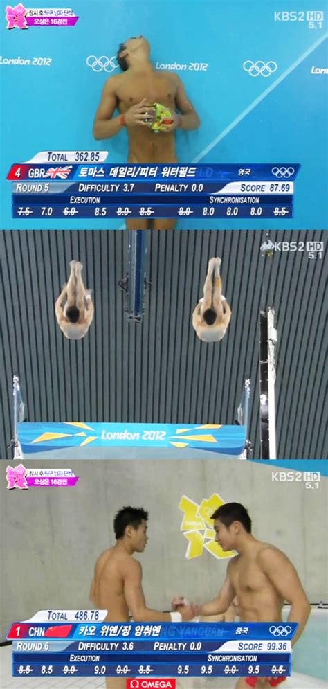 [런던올림픽] ‘민망해라’ 남자 다이빙 착시 사진 폭소 Mk스포츠