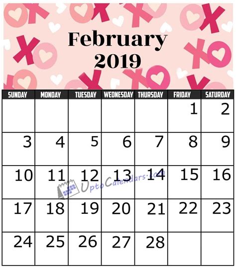 February 2019 Calendar Pdf February 2019