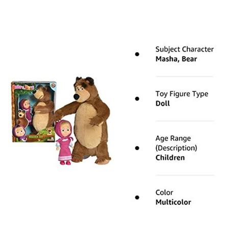 Masha And The Bear Jada Toys Masha Plush Set Con Bear And Doll Toys Para Niños Mayores De 3