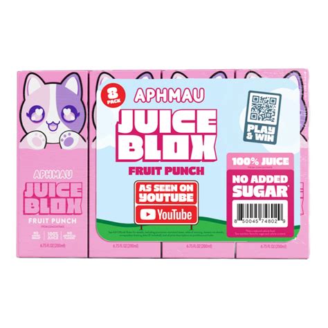 Juiceblox Aphmau Fruit Punch Juice 100 Fruit Juice 675 Fl Oz 8 Count Boxes