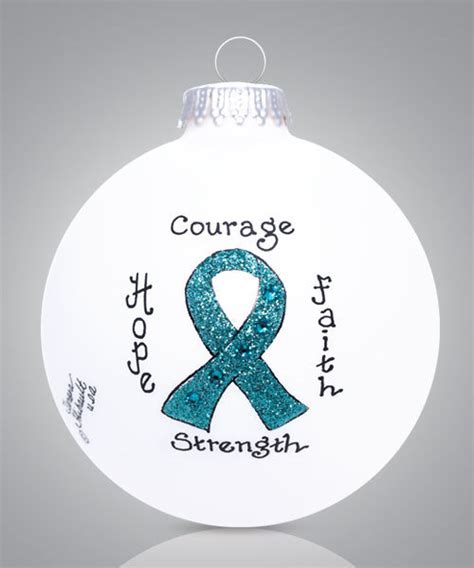 Ovarian Cancer Teal American Ornaments