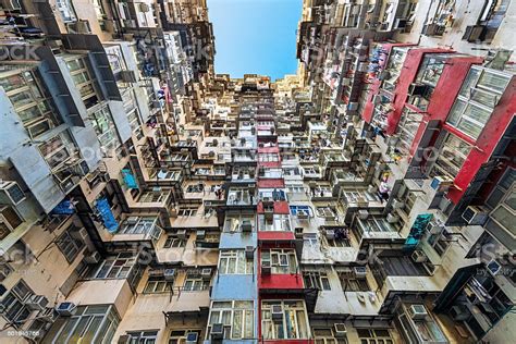 Crowded Apartment Building In Hong Kong China Stock Photo Download