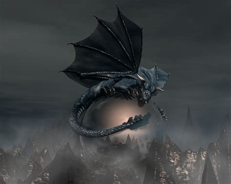 Black Dragon Dragon Theme Artistic Design Wallpaper Preview