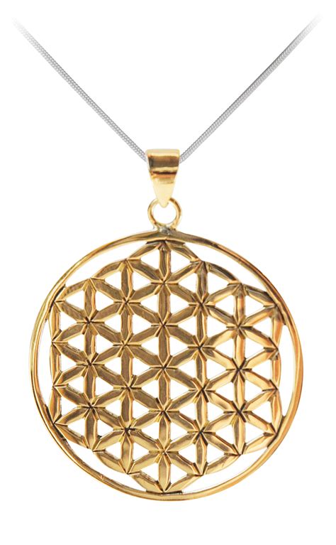 Flower Of Life Pendant 18 Carat Gold Geometric Inspired