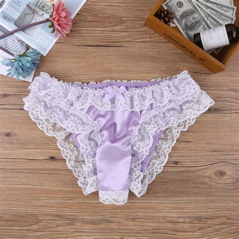 Buy Yizyif Sexy Gay Men Underwear Lingerie Jockstrap Shiny Satin Lace Floral