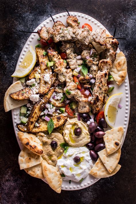 Ultimate Greek Chicken Souvlaki Platter Salt And Lavender