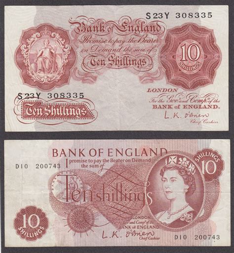 Blogart Two Designs Of The British 10 Shilling Banknote Illustrated