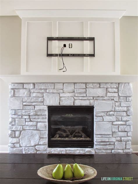 It will show you how to paint stone so that it comes out smooth and beautiful, giving a colorful new look to your stone antiques. A White-Washed Stone Fireplace Tutorial | Life on Virginia ...