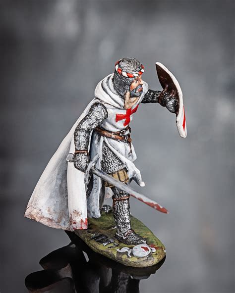 54 Mm Figurine Medieval Knight Toy Figure Teutonic Order Etsy