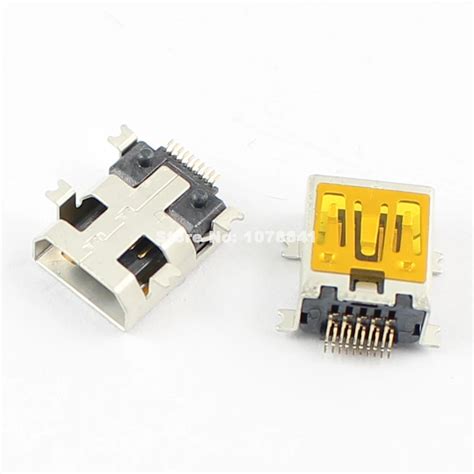 20 Pcs Per Lot Mini Usb 10 Pin Female Smt Socket Connector In