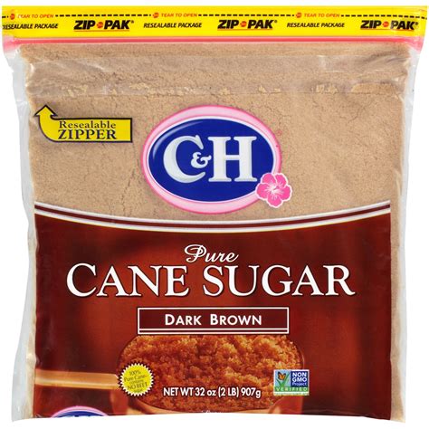 Candh Premium Pure Cane Dark Brown Sugar 2 Lb