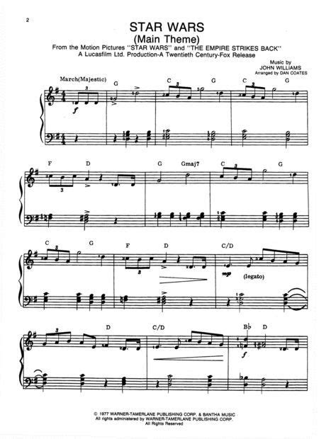 } free star wars piano sheet music is provided for you. Star Wars - Main Theme - Easy Piano Sheet Music By John Williams (SKU: AP.PC0073A) | Sheet music ...