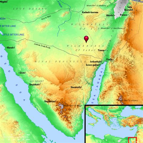 Bible Map Wilderness Of Paran