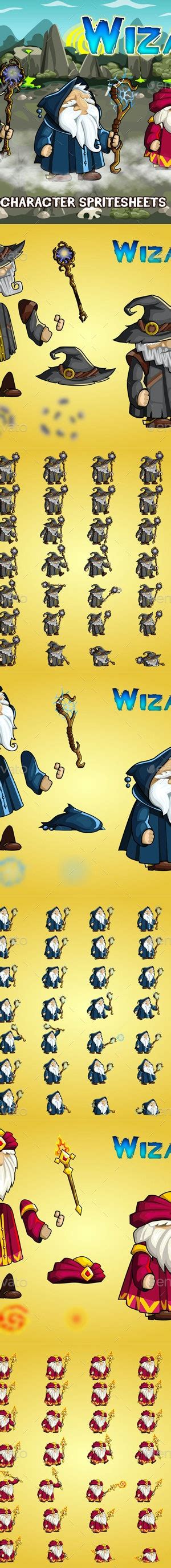 Wizards 2d Game Character Sprite Sheet By Craftpixnet Graphicriver