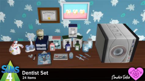 Simdertalia 🦷 Dentist Set 🦷 24 Items Sims 4 Mmfinds